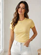 Polera Básica Mujer Amarilla Manga Corta - Miniatura 7