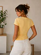 Polera Básica Mujer Amarilla Manga Corta - Miniatura 5