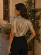 Blusa Metalizada Dorada con Lazo Mujer - Miniatura 3