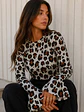 Polera Animal Print Blanco Mujer Manga Larga Acampanada - Miniatura 1