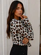 Polera Animal Print Blanco Mujer Manga Larga Acampanada - Miniatura 3