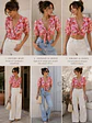 Top Floreado Mujer 3 formas Viscosa Multiforma - Miniatura 4