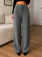 Pantalón Palazzo Gris Forrado Térmico Mujer - Miniatura 2