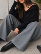 Pantalón Palazzo Gris Forrado Térmico Mujer - Miniatura 5