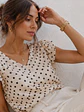 Blusa Lunares Escote V Vuelos Mujer - Miniatura 9