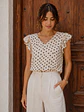 Blusa Lunares Escote V Vuelos Mujer - Miniatura 11