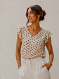 Blusa Lunares Escote V Vuelos Mujer - Miniatura 8