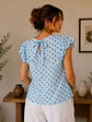 Blusa Lunares Escote V Vuelos Mujer - Miniatura 3