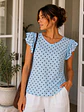 Blusa Lunares Escote V Vuelos Mujer - Miniatura 5