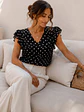 Blusa Lunares Escote V Vuelos Mujer - Miniatura 13