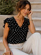 Blusa Lunares Escote V Vuelos Mujer - Miniatura 14