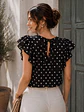 Blusa Lunares Escote V Vuelos Mujer - Miniatura 17