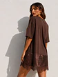 Polera Oversize Asimétrica Con Encaje Manga Corta Mujer - Miniatura 16