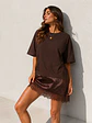 Polera Oversize Asimétrica Con Encaje Manga Corta Mujer - Miniatura 17