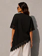  Polera Asimétrica Encaje en Mangas y Bajo Mujer - Miniatura 2