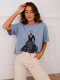 Polera Oversize Estampado Silueta con Perlas Mujer - Miniatura 2