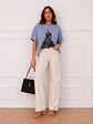 Polera Oversize Estampado Silueta con Perlas Mujer - Miniatura 4
