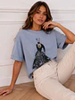 Polera Oversize Estampado Silueta con Perlas Mujer - Miniatura 1