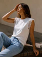 Polera Básica Algodón Manga Encaje Cuello Redondo Mujer - Miniatura 1