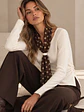 Sweater de punto Mujer con Pañuelo de Lunares Manga Larga - Miniatura 4
