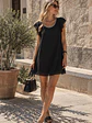 Vestido Negro Corto Fiesta Vuelos Mujer - Miniatura 1