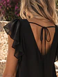 Vestido Negro Corto Fiesta Vuelos Mujer - Miniatura 3