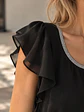 Vestido Negro Corto Fiesta Vuelos Mujer - Miniatura 6