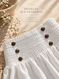 Pantalón Palazzo Tiro Alto Botones Dorados Mujer - Miniatura 5