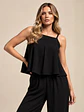 Conjunto Negro Tableado Palazzo Mujer - Miniatura 2