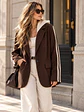  Chaqueta Blazer Cotelé Café con Capucha Desmontable - Miniatura 4