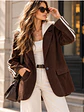  Chaqueta Blazer Cotelé Café con Capucha Desmontable - Miniatura 1