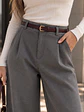 Pantalón Sastrero Mujer Lanilla con Pinzas y cinturón - Miniatura 1