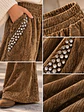 Pantalón Palazzo Terciopelo con Brillos Mujer  - Miniatura 11