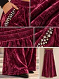 Pantalón Palazzo Terciopelo con Brillos Mujer  - Miniatura 13
