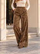 Pantalón Palazzo Terciopelo con Brillos Mujer  - Miniatura 7