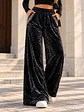 Pantalón Palazzo Terciopelo con Brillos Mujer  - Miniatura 2