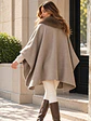 Abrigo Poncho de Lanilla con Cuello de Pelo - Miniatura 5