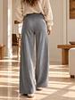 Pantalón Palazzo Térmico Forrado Mujer con Canalé Lateral - Miniatura 9