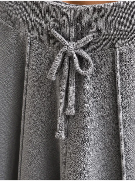 Pantalón Palazzo Térmico Forrado Mujer con Canalé Lateral 7