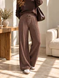 Pantalón Palazzo Térmico Forrado Mujer con Canalé Lateral - Miniatura 5