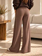 Pantalón Palazzo Térmico Forrado Mujer con Canalé Lateral - Miniatura 10