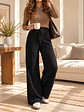 Pantalón Palazzo Térmico Forrado Mujer con Canalé Lateral - Miniatura 3
