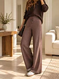 Pantalón Palazzo Térmico Forrado Mujer con Canalé Lateral - Miniatura 14