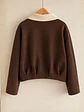 Conjunto Buzo Café Mujer con Franjas Crema - Miniatura 6