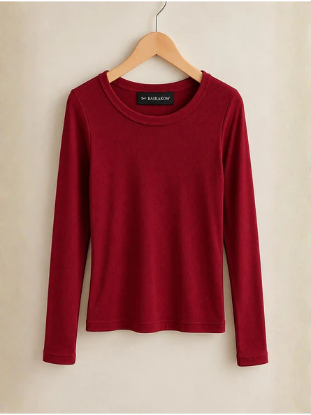 Polera Básica Rib Manga Larga Mujer 5