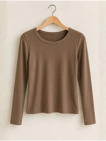 Polera Básica Rib Manga Larga Mujer 8