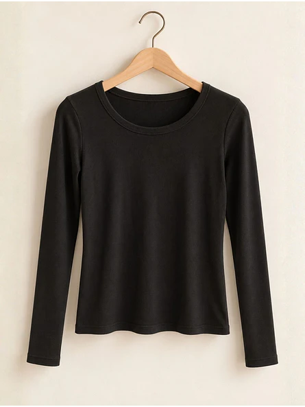 Polera Básica Rib Manga Larga Mujer 10