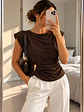 Polera Hombreras con Prendedor Dorado Mujer - Miniatura 2