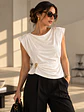 Polera Hombreras con Prendedor Dorado Mujer - Miniatura 1