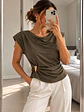 Polera Hombreras con Prendedor Dorado Mujer - Miniatura 5